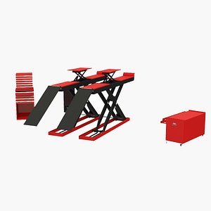 3D scissor automotive lift model