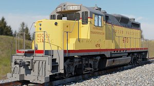 3D EMD GP20 Diesel Train Locomotive