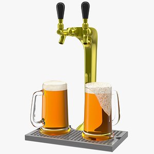 double tap brass draft beer 3D model