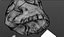 Cartoony skull with separated jaw