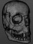 Cartoony skull with separated jaw
