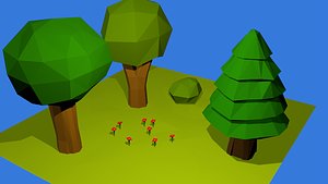 3D model trees bush
