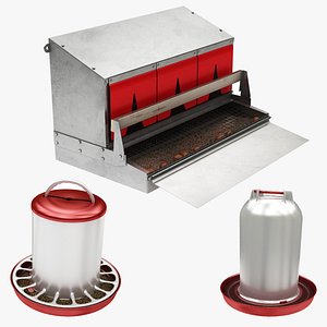 3D chicken barn objects model