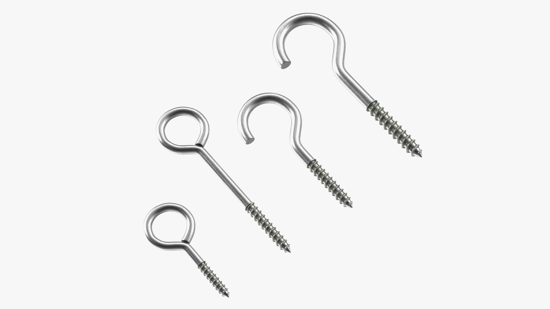 Drapery Screw Eyes Set Silver 3D Model - TurboSquid 2217932