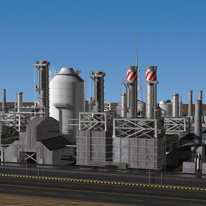 Oil Refinery 3D model