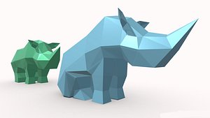 Rhinoceros low poly 3D model