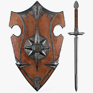 Medieval Shield And Sword 8K PBR Textures 3D