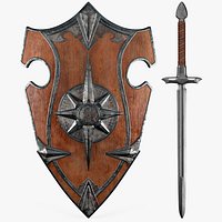 Medieval Shield And Sword 8K PBR Textures