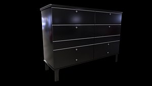Furniture Dressers Contemporary-GAME READY-LOW POLY PBR 3D MODEL Low-poly 3D model