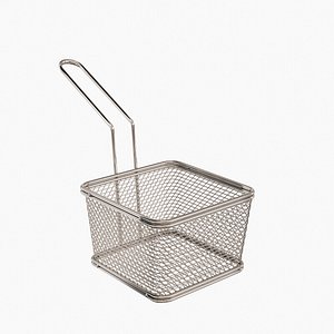 Waffle Grid Mini Fryer Basket Stainless Steel Small
