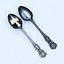 Photorealistic vintage iron and silver spoons