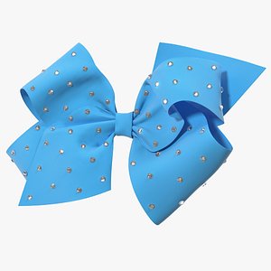 large hair bow rhinestones 3D model