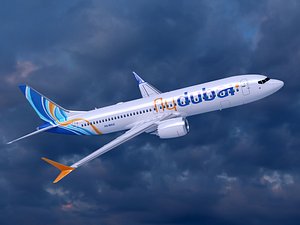 3D boeing 737-8 flydubai airlines