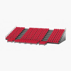 3D realistic theatre seats tribune model