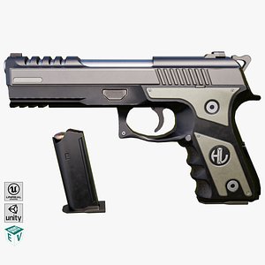 3D Pistol 02 Generic All PBR Unity UE Textures Included