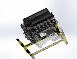 Engine  old car 3D model