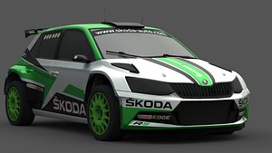 2018 Skoda Fabia R5 3D Model Rally Car Ready for Games Renders 3D