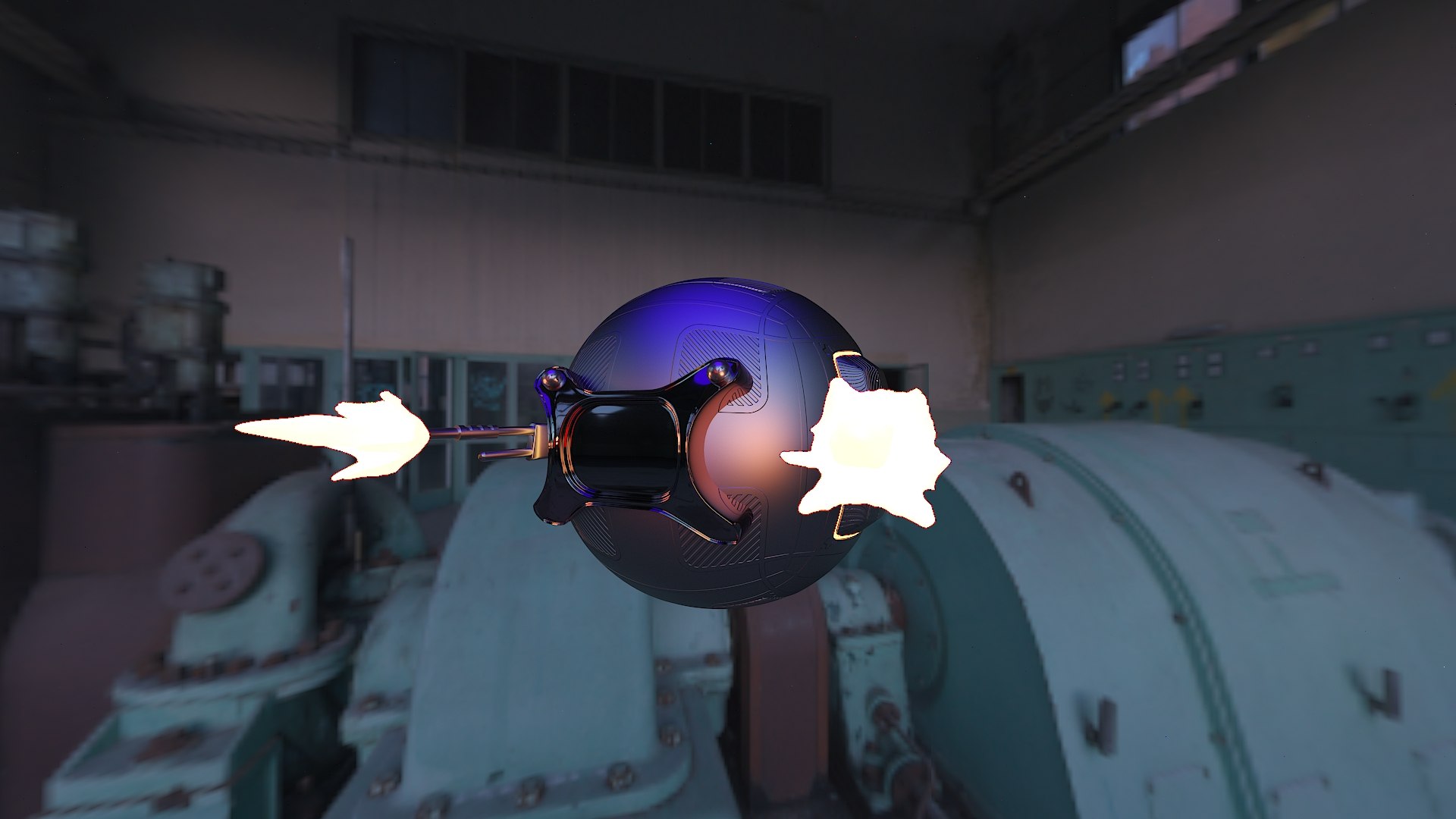 Scifi drone with gun shooting 3D model https://p.turbosquid.com/ts-thumb/0p/xSy6wY/XR/sample2/jpg/1679286472/1920x1080/fit_q87/7cef54dac43ab797441c2dbe76cfd8af5c6a14ac/sample2.jpg