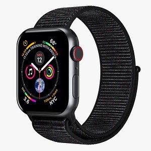 Apple Watch 4 Series Space Gray Aluminum Case with Black Sport Loop 5