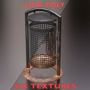 Street Trash Can (Low Poly)