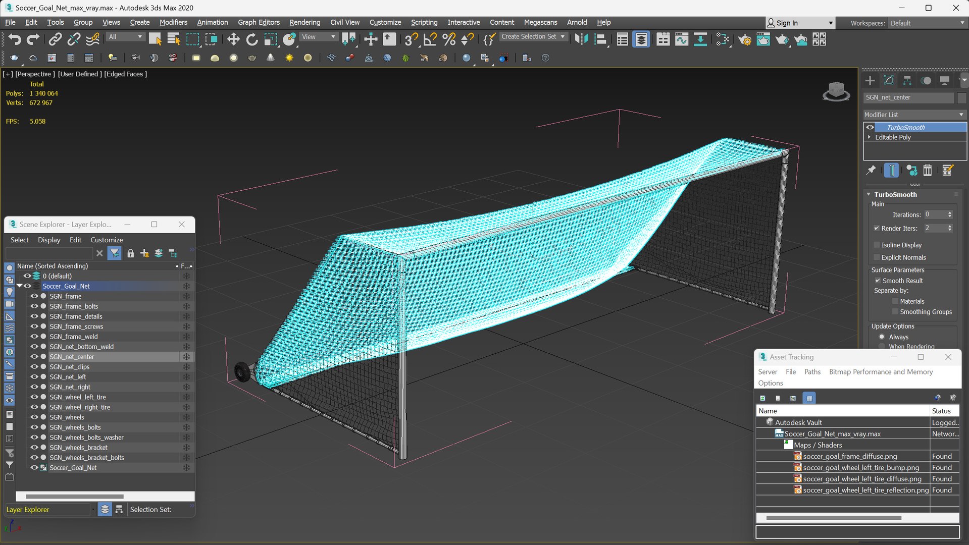 3D Soccer Goal Net - TurboSquid 2312625