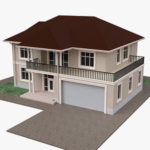Building villa two-story house with garage