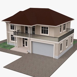 Building villa two-story house with garage