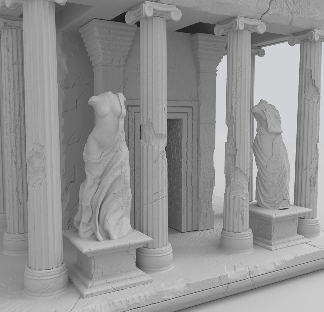 Greek Temple Statues 3D Model - TurboSquid 1687316