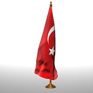 TURKEY  table flag t 3D model