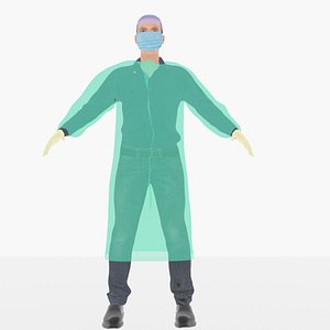 Rigged Human Surgeon 3D model