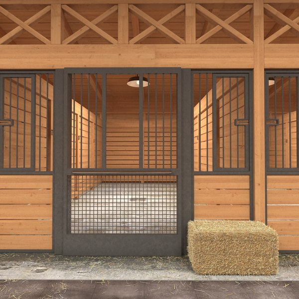 3d stable hay haybales model
