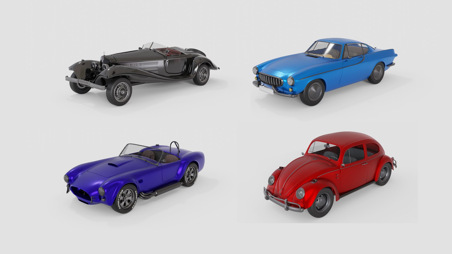 3d Antique Car Collection -4 Pieces 3D model - TurboSquid 2167225