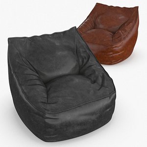 Leather Armchair v9 3D model