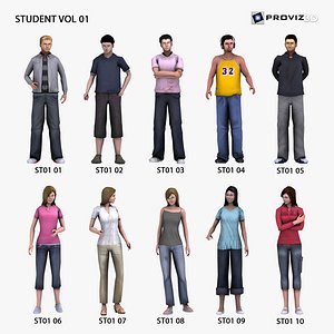 3D model 3D People Student Vol 01