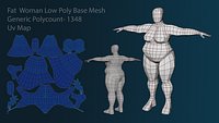 Fat woman low poly