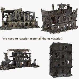 Detailed Ruined Building A17 Collections 3D model