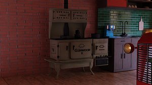 retro living room 3D model