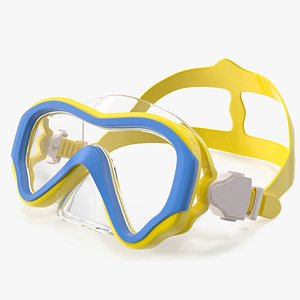 Child Swim Goggles Yellow 3D