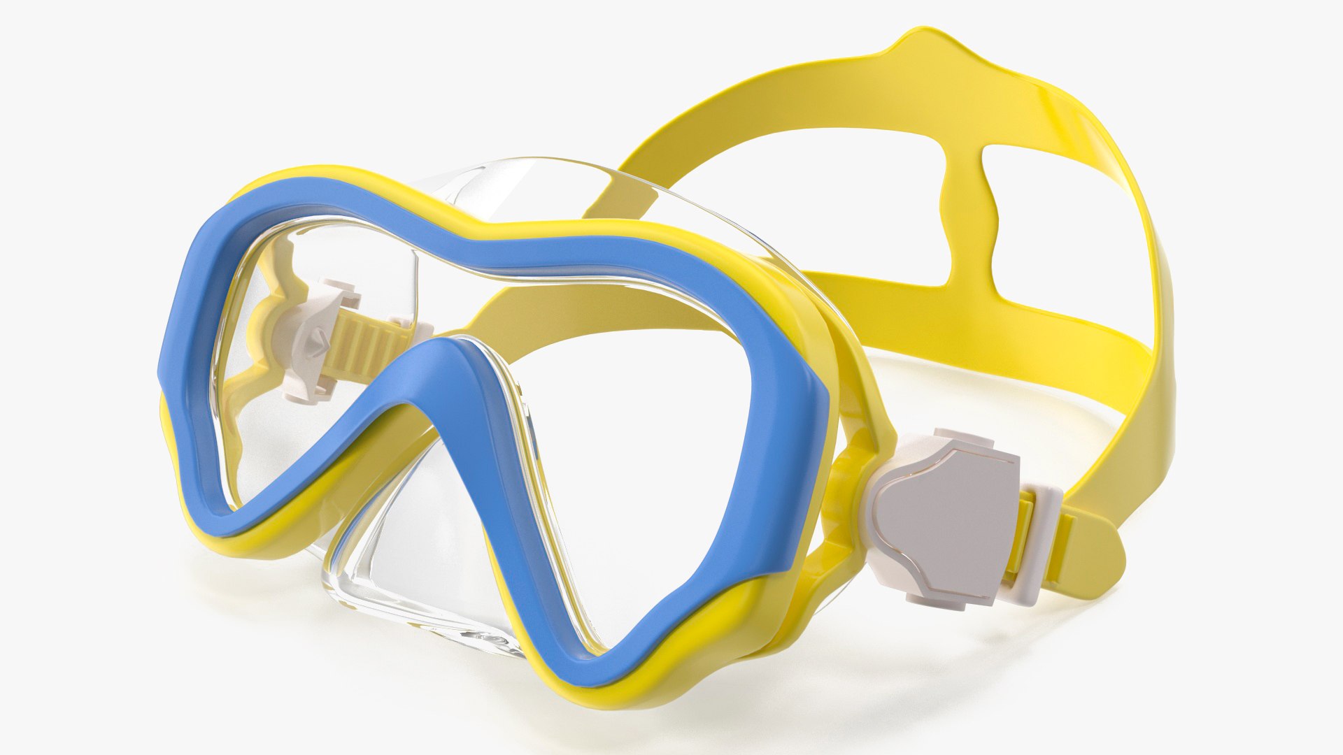 Child Swim Goggles Yellow 3D model preview