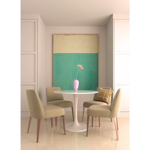 3D Lotus Vase Living Room Interior 3d Scene model