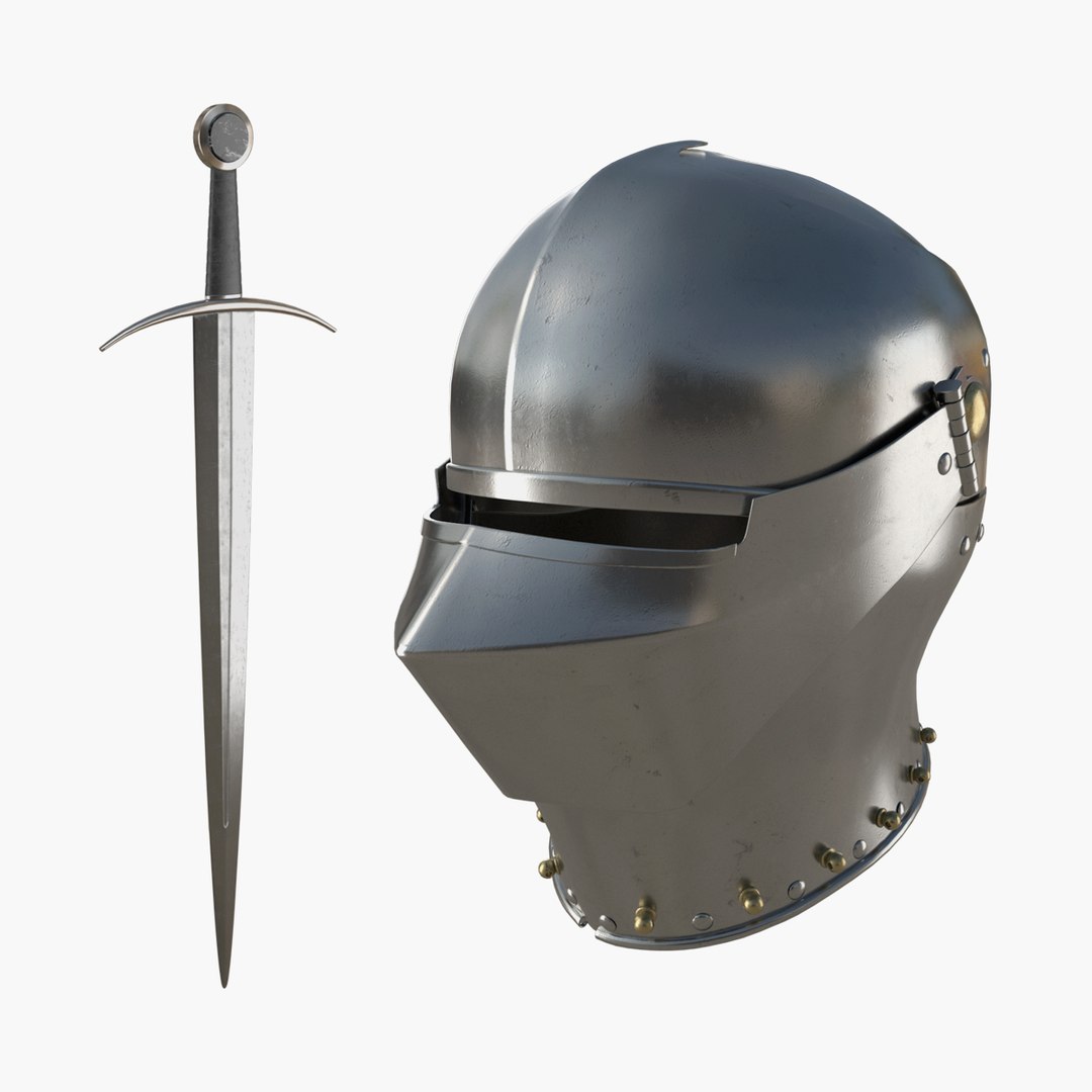 3D Knight Helmet and Sword TurboSquid 2006411