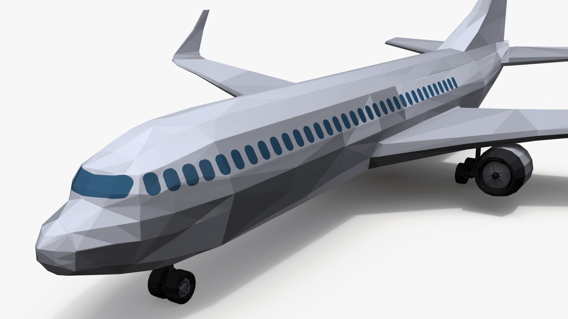 Low Poly Stylized Model Airplane 3D model preview