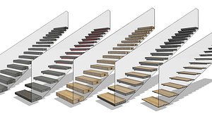 Floating Cantilever Wall Based Revit Staircase Family