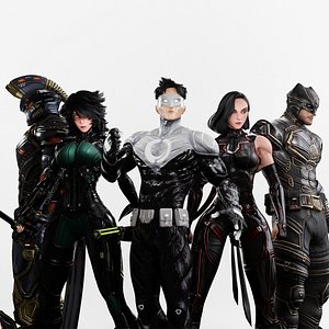 SUPERHERO GAME CHARACTERS - BUNDLE EDITION 2 3D model