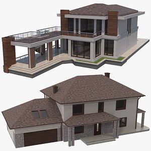 3D Houses with Simple Interiors
