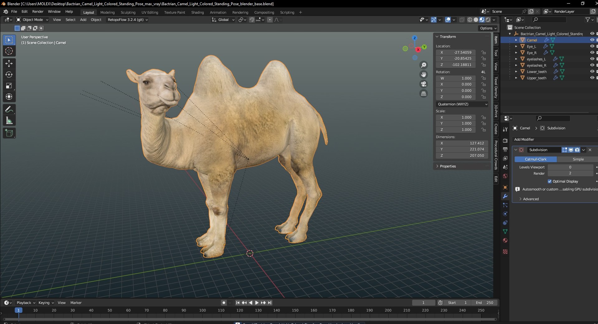 3D Bactrian Camel Light Colored Standing Pose https://p.turbosquid.com/ts-thumb/0q/hMklgF/3r/bactrian_camel_light_colored_standing_pose_1001/jpg/1724832776/1920x1080/fit_q87/8964c97771b3c78bab62bbd7ed84795af1639a7f/bactrian_camel_light_colored_standing_pose_1001.jpg