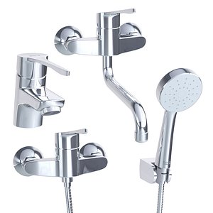 3D model set faucets roca victoria