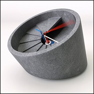 concrete clock obj