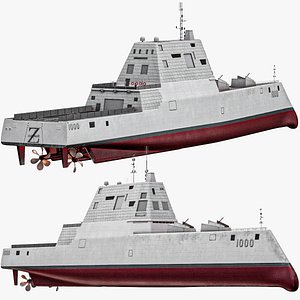 Rigged Zumwalt Class Destroyer DDG-1000 US Stealth Ship PBR