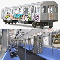 New York MTA Railcar with Street Art